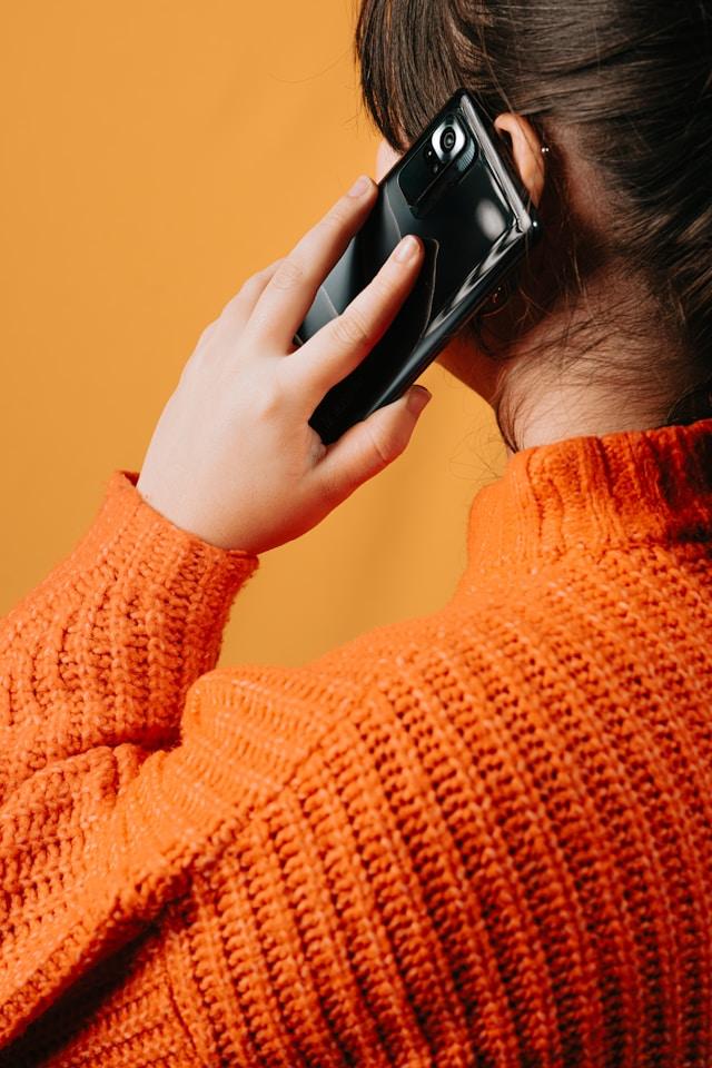 person on phone